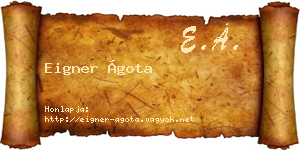 Eigner Ágota névjegykártya